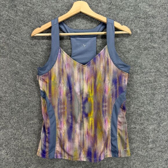 Unbranded Activewear Tank Women M Medium Blue Colorblock V-Neck Sleeveless - Picture 1 of 7